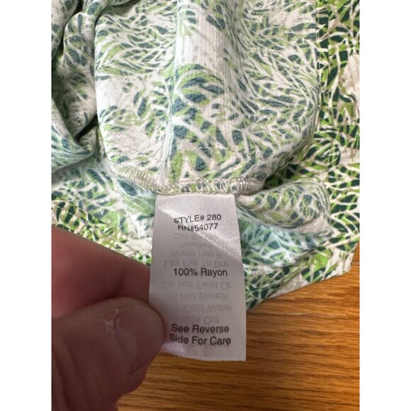 Cabi Green Tropical Print Faux Wrap Dress Women's Size M - Picture 10 of 12